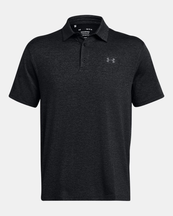 Men's UA Playoff Heather Polo in Black image number 4